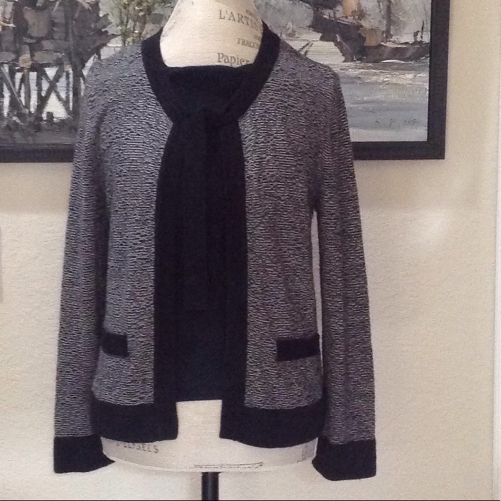 BANANA REPUBLIC Angora Black & Grey Sweater